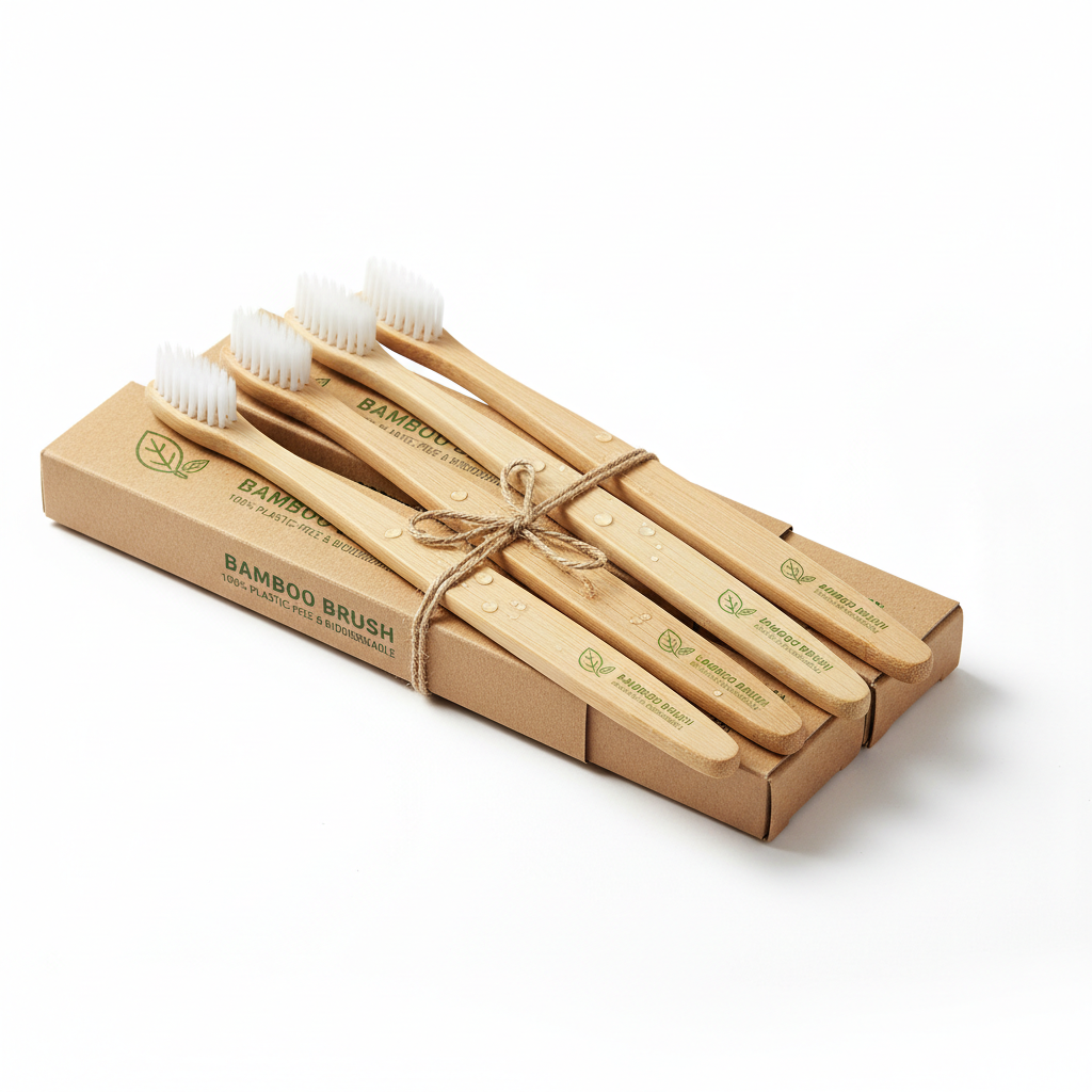 Bamboo Toothbrush Set – Pack of 4