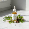 Natural herbal lymphatic drainage drops liquid supplement 59ml bottle with herbs