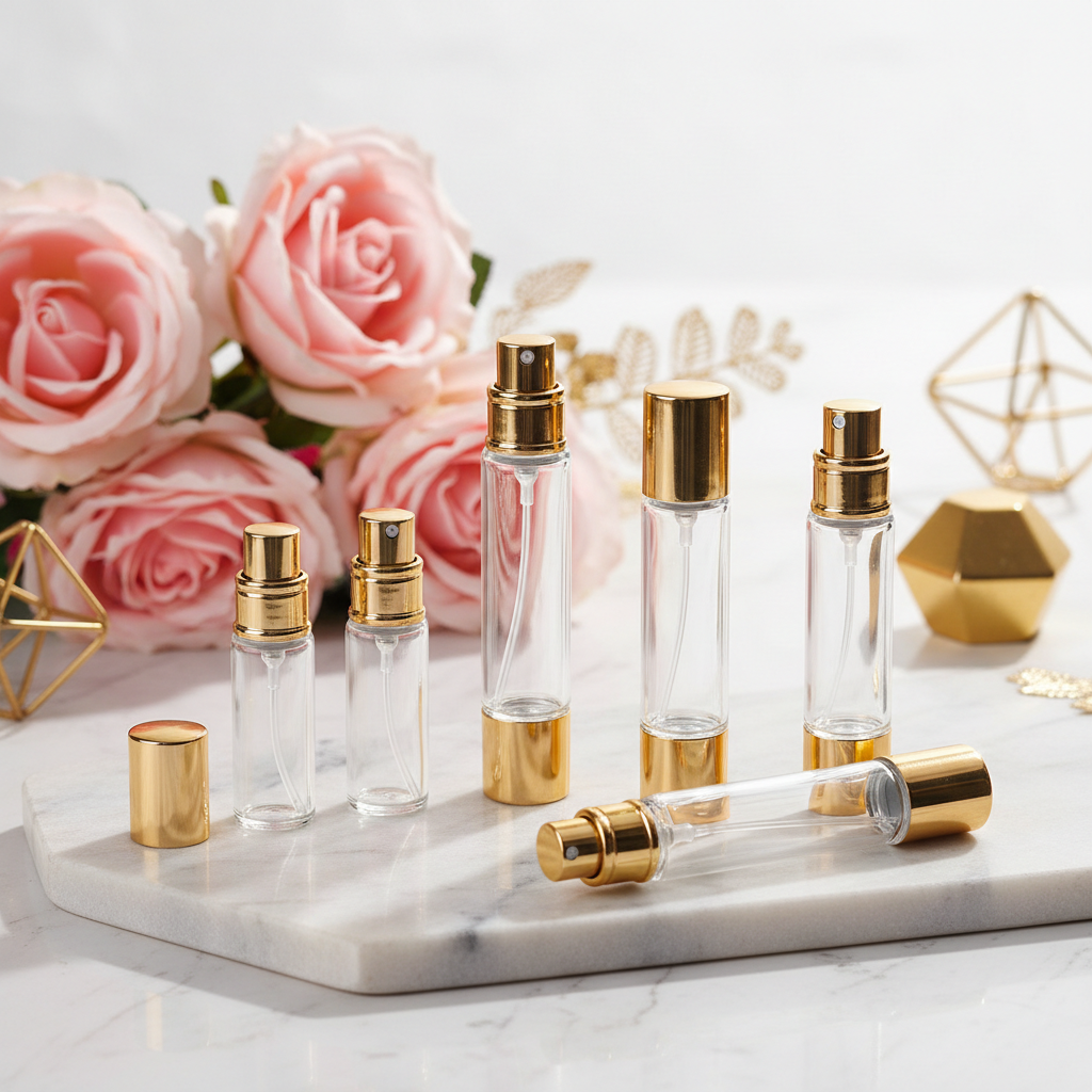 Mini refillable perfume spray bottles 5ml 10ml portable travel atomizer set